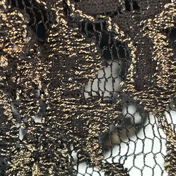 Astr Black Metallic Floral Lace Mini Dress size Medium - Picture 6 of 8